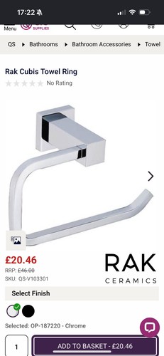 Rak ceramics towel ring - rak,