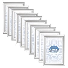 10 Pack A4 Certificate Silver Photo Picture Frame Glass Portrait Poster Wall Art