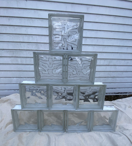 Clear wavy glass block bricks - wavy,