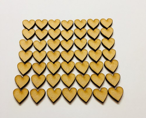 Wooden mdf hearts size - wooden,