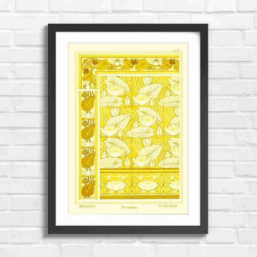 Art nouveau water lily - water,
