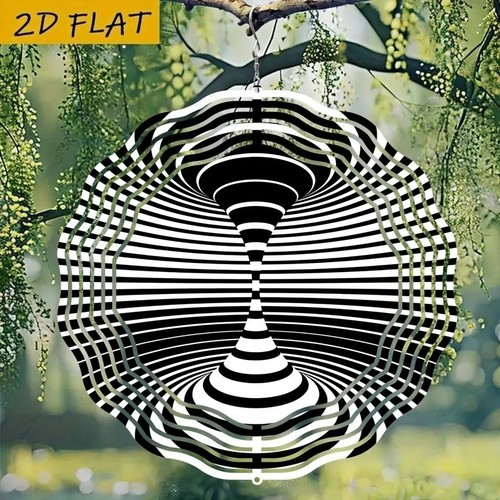 Metal wind spinner 10in black - metal,