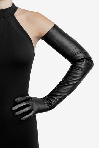 Extra long leather gloves - long, |
