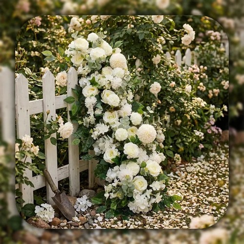 100cm luxury white rose - white,