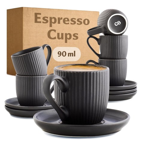 Espresso cups and saucers set - cups,