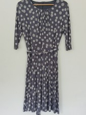 Quality LAURA ASHLEY UK 14 Grey & White Fit & Flare Snowflake Print + Stretch