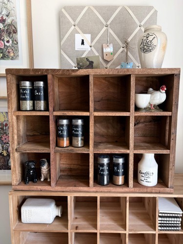 Recycled wood pigeon hole - wood,