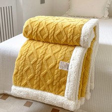 Winter Blanket Thickened Fluff Plush Double-sided Colour Double-layer Throw