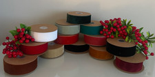 Velvet Ribbon in Assorted Colours 38mm Width, Christmas Crafting Price per Metre