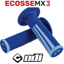 ODI EMIG MX V2 Lock-On Grip Set Blue White Yamaha YZ250F YZ450F WR250F WR450F