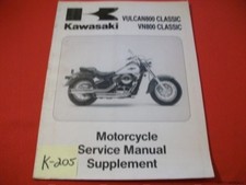 KAWASAKI VULCAN 800 VN800 CLASSIC MOTORCYCLE SUPP. MANUAL #99924-1199-51 1996