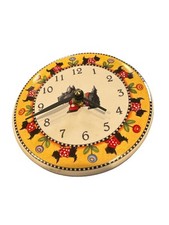 Mary Engelbreit Scottie Dog 4 1/2" Ceramic Desk Clock 1999 Scottish Terrier