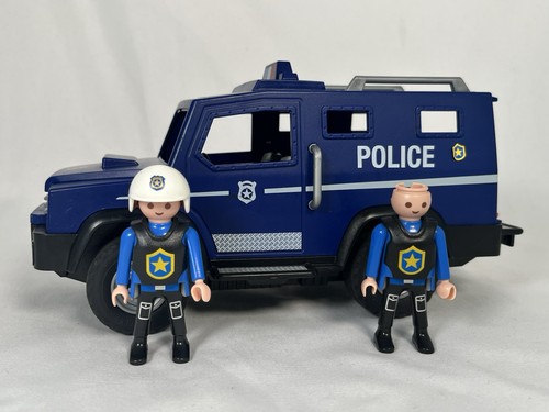 Playmobil blue police truck - police, &