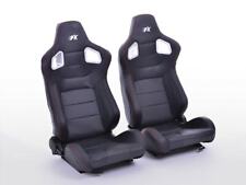 Wingback Car Sports Seats Half Bucket Stuttgart Black Faux Leather Carbon Look
