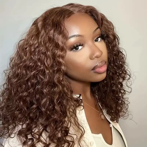 Brown curly lace - brown,