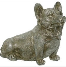 Corgi Dog Ornament Silver Tone