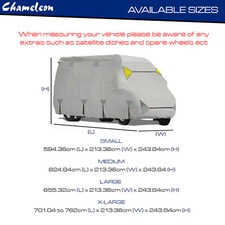 Motorhome RV Cover CLASS B 19.5 -25ft options, 4 layer 6 zips 4 air vents