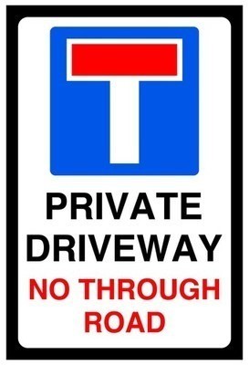 Private driveway through - no,