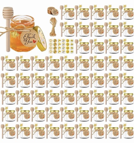 Mini glass honey jars - glass,