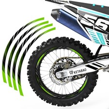 For HONDA CR 125 / CR 125R 95-17 Wheel Stickers Rim 21" 19" Dirt Bike L02B Green