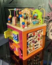 Zany Zoo B Toys Large Wooden Activity Cube Play Centre