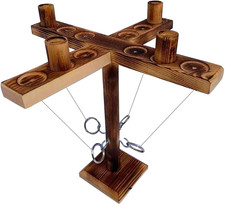For 2/4 People PlayHook and Ring Toss Battle Game Handmade Wooden Drinking Games