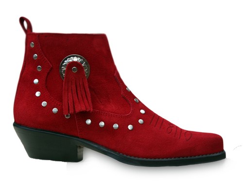 Ladies red suede line dancing - red,