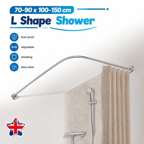 Shaped shower curtain rod - shaped,