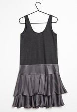 Diane Von Furstenberg DVF Skater Silk And Wool Grey Dress Size 10 S M