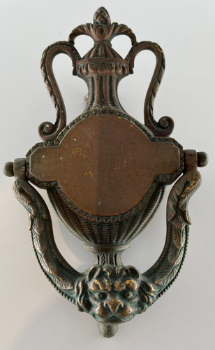Victorian brass door knocker - door,