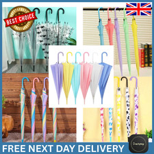 Ladies Clear Dome Birdcage Umbrella Walking Length Strong Windproof Brolly