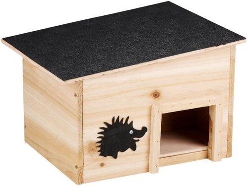 Wooden hedgehog house natural - hedgehog,