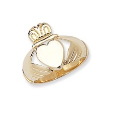 Mens 9ct Yellow Gold Claddagh