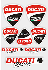 Ducati Racing decals / stickers (8), printed on quality vinyl & laminated