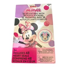 Disney Junior Minnie Mouse Valentine Cards with Puffy Stickers 2023