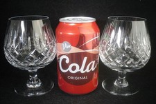 Pair of Edinburgh Crystal APPIN Brandy Balloon Glasses 4.5"h (signed)