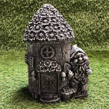 Concrete Gnome Fairy House Garden Ornament Frost Protected Fairy Garden