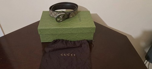 Gucci black grey logo - black/grey, leather
