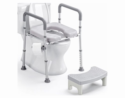 Raised toilet seat with - raised,