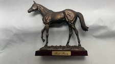 Red Rum Horse Figurine Resin Sculpture Bronze Finish Racing Legend Ornament