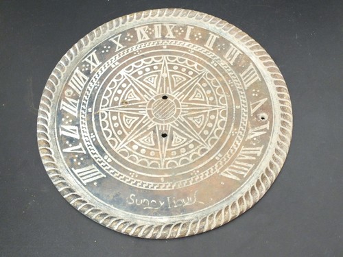 Vintage brass sun dial - brass, sunny