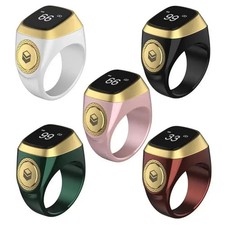 Rechargeable Muslim Smart Tasbih Digital Tally Counter Ring 5 Prayer Waterproof