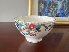 Royal Cauldon Victoria scallop gold rim Vintage Bone China Sugar Bowl, England