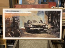 Burned Plymouth Fury 1957 - Art Poster, painting by Sv Bell **FREE SHIPPING**