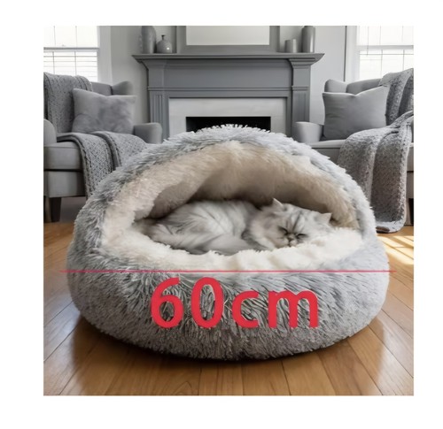 Pet cat bed round plush - pet/cat,