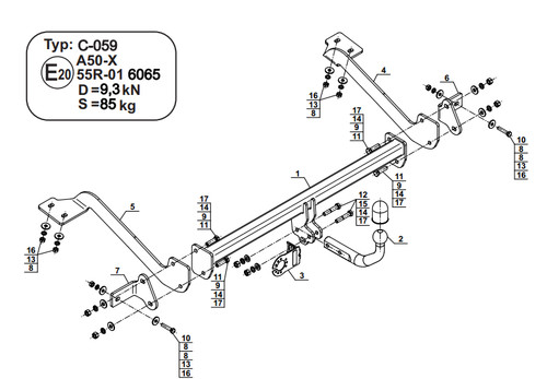 Swan neck tow - bar, vauxhall