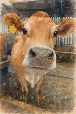 Jersey Cow Watercolour
