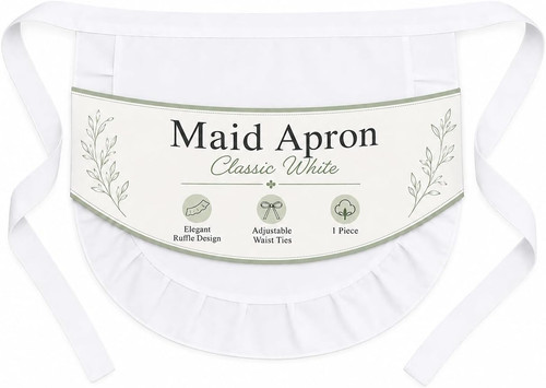Maid apron white - maid, apron,fancy