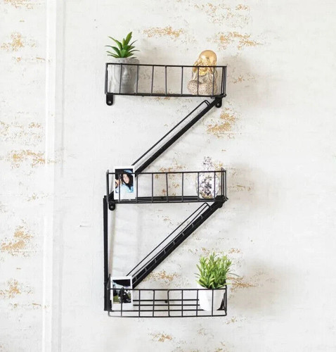 Black steel fire escape - black,