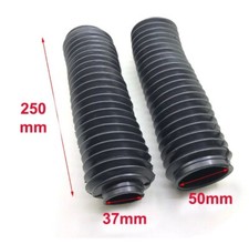 Pair Motorcycle Fork Gaiters Boots 37mm x 50mm x 250mm Honda Kawasaki Suzuki UK